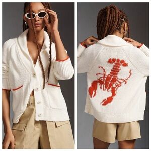 Maeve by Anthropologie Lobster Cardigan Size XX-Small